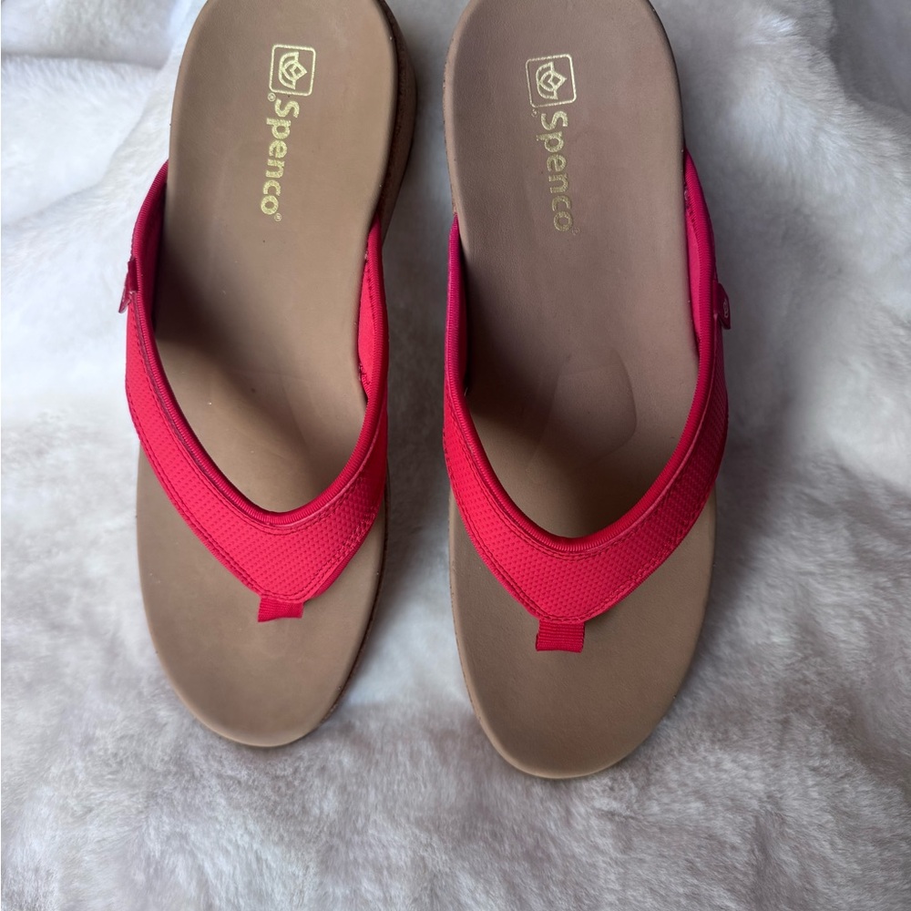 Spence Willow Wedge Coral color Flip Flops Size 11 W